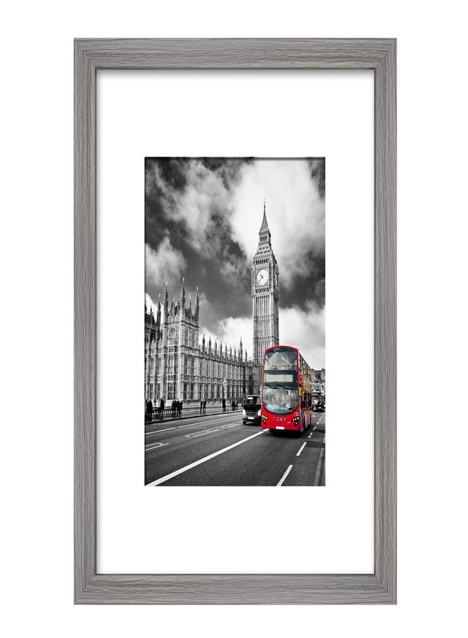 IkaLede 9x12 Rustic Picture Frame Display Pictures 6x8 with Mat or 9x12 without Mat Wooden Farmhouse Distressed Photo Frames for Artwork Wall Mounting and Table Top, Grey - Image 1